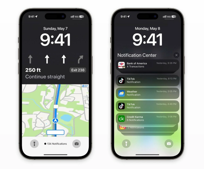 齐齐哈尔苹果维修服务分享iOS17锁屏地图导航半屏显示长什么样 